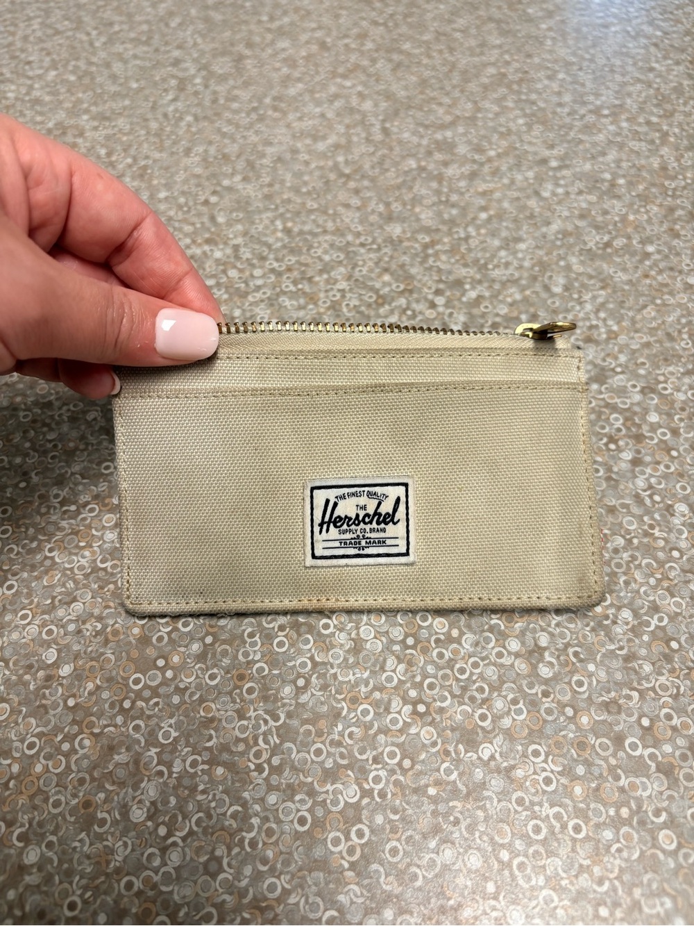 Herschel Supply Company Beige Canvas Zip Card Holder